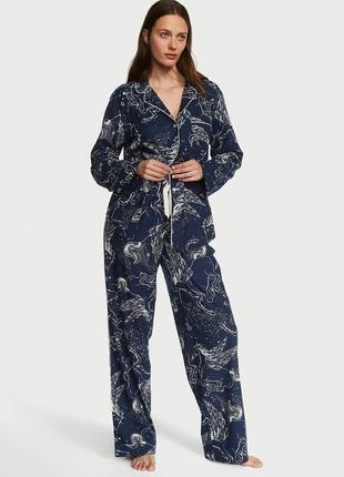 Женская пижама (штани+рубашка) victoria's secret flannel long pajama set фланелевая s1 фото