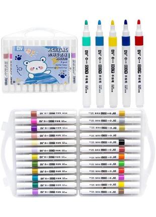 Маркер акриловый 24 цвета bv-892-24 в пластиковом боксе