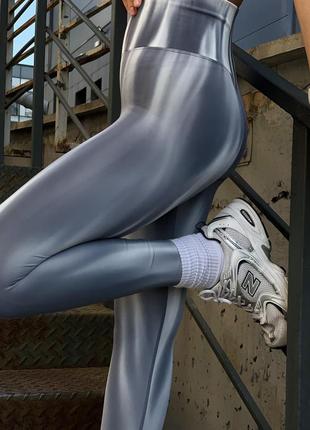Спортивные женские леггинсы / лосины wave "звездное сияние" с пуш-ап (серый-белый), бесшовные для фитнеса4 фото