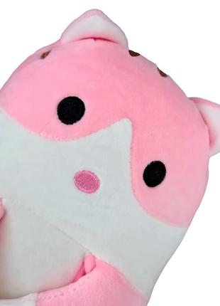 Кіт батон багет антистрес м'яка іграшка подушка 50 см плюшевий котик обіймашка рожевий5 фото