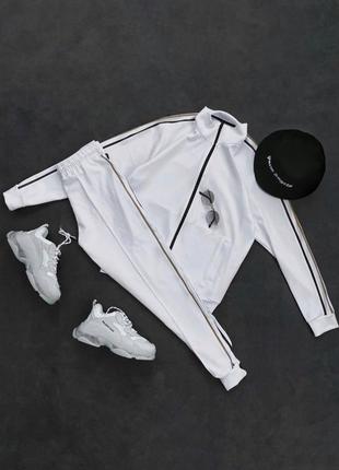 Спортивний костюм утеплений білий1 фото