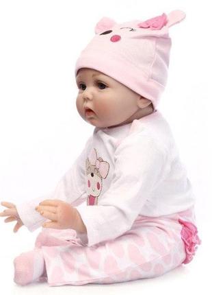 Силіконова колекційна лялька реборн reborn дівчинка доллі ( вінілова лялька) висота 55 см4 фото