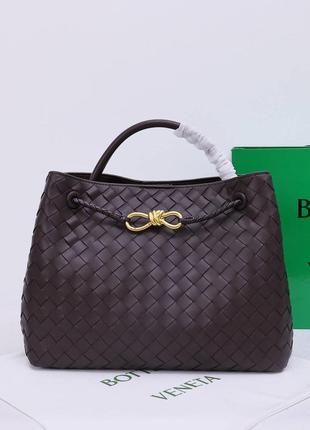 Сумка в стиле bottega veneta плетенная коричневая черная красная1 фото