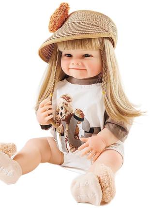 Силиконовая коллекционная кукла реборн reborn девочка кира полностью анатомическая ( виниловая кукла ) высота
