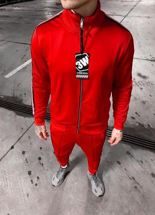 Спортивний костюм утеплений червоний5 фото