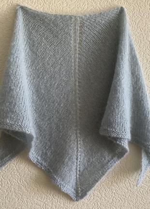 Косынка из мохера ручная работа платок вязаная handmade