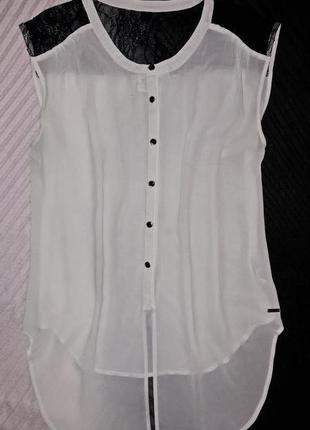 Кремовая блуза с кружевной вставкой. sienna4 фото