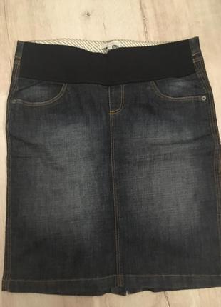 Джинсовая  фирменная юбка для беременной
