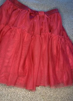 Фатиновая юбка h&amp;m для девочки 8-10 р, красная7 фото