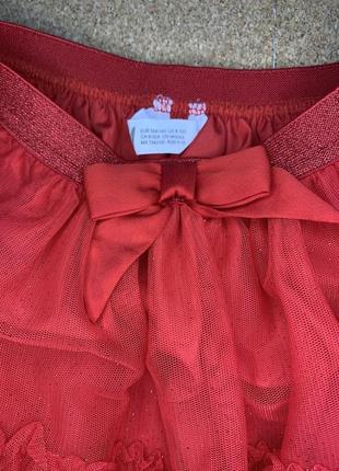 Фатиновая юбка h&amp;m для девочки 8-10 р, красная8 фото