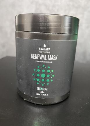 Восстанавливающая маска для поврежденных волос anagana professional renewal mask for damaged hair 2 ph 4