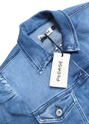 Брендовая джинсовая куртка пиджак please италия этикетка2 фото