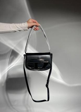 Кожаная сумка премиум 👜 diesel 1dr iconic shoulder bag black3 фото
