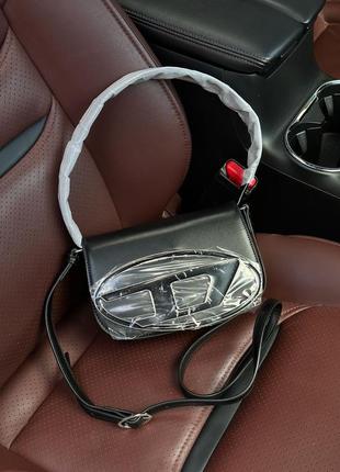 Кожаная сумка премиум 👜 diesel 1dr iconic shoulder bag black9 фото