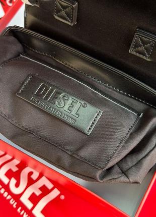 Кожаная сумка премиум 👜 diesel 1dr iconic shoulder bag black8 фото