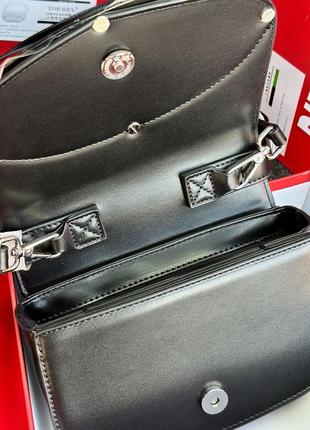 Кожаная сумка премиум 👜 diesel 1dr iconic shoulder bag black4 фото