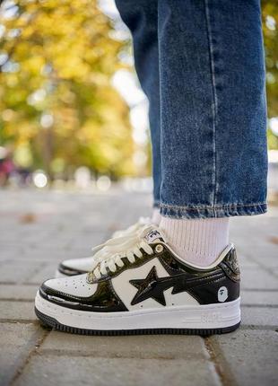 Женские кроссовки bape sta m2 patent black