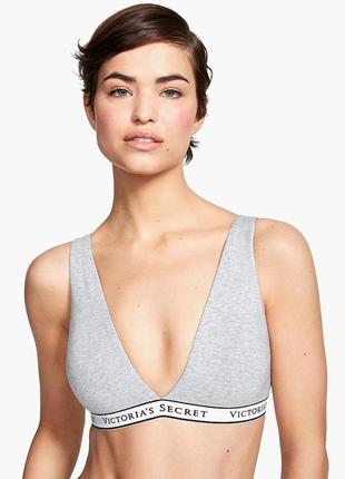 Нижня білизна victoria's secret cotton wireless lounge bra grey 11199398-gry l