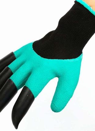 Садові рукавички з пазурами garden genie gloves рукавички для саду та городу6 фото