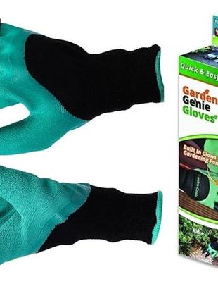 Садові рукавички з пазурами garden genie gloves рукавички для саду та городу1 фото