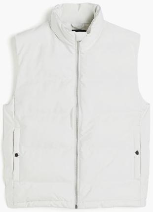 Жилетка h&m water-repellent puffer vest white 1182526001 s1 фото