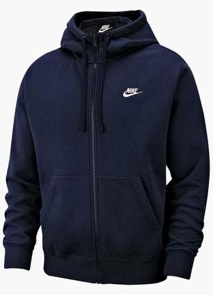 Толстовка nike sportswear club fleece blue bv2645-410 s