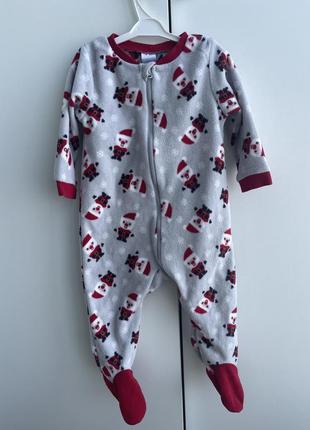 Чоловічок новорічний carters , сліп , флісовий ромпер, фліска картерс,12-18,9-12,80-86