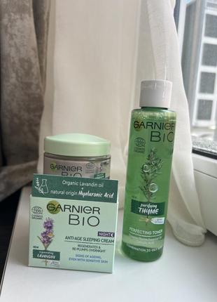 Нічний антівіковий крем garnier bio