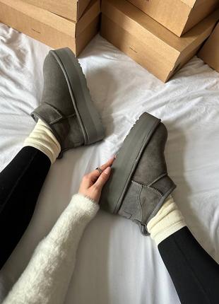 Ugg premium ultra mini platform grey3 фото