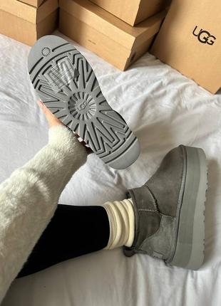 Ugg premium ultra mini platform grey9 фото