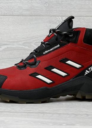 Зимові спортивні черевики, кросівки шкіряні термо, adidas clima gore-tex red8 фото