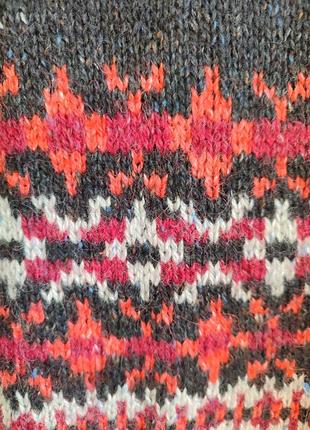Оригинальный джемпер оверсайз с геометрическим принтом пуловер свитер шерсть4 фото