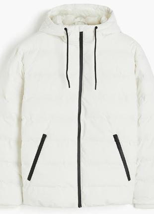 Пуховик h&m water-repellent puffer jacket beige 1163728002 l