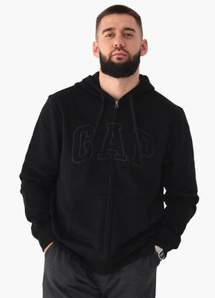 Толстовка gap logo zip hoodie black 218871171 xs