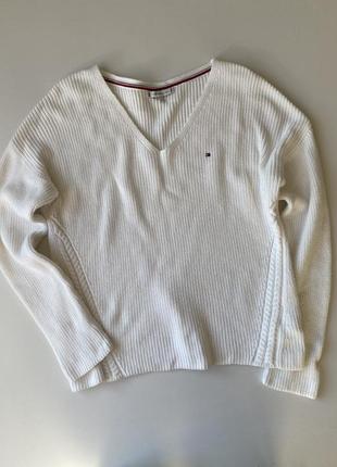 Фирменный хлопковый свитер tommy hilfiger/пуловер t3 фото