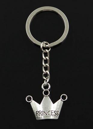 Брелок металевий для ключів, сумок, рюкзаків "корона/принцеса/princess"