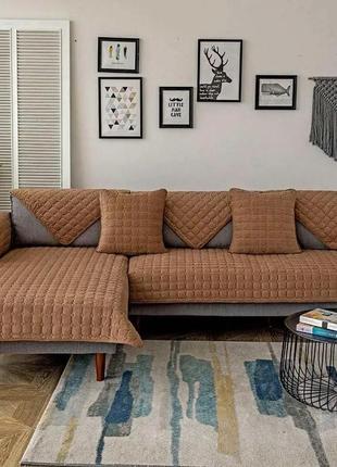 Накидка на диван светло-коричневый 180х1101 фото