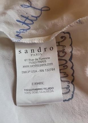 Оригинальная шелковая блуза футболка sandro paris9 фото
