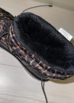 Дуже круті, стильні та легкі зимові чоботи snow boot на платформі в леопардовий принт even & odd 418 фото