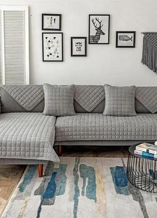 Чехол для подушки 45х45 см на диван серый1 фото