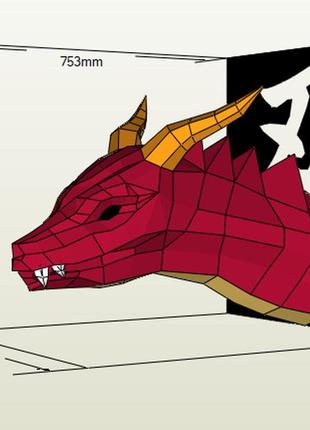 Paperkhan конструктор из картона дракон papercraft фигура развивающий набор подарок сувенир игрушка антистресс