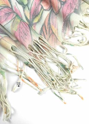 Кашемир шелк кашемировый двухсторонний шарф палантин в цветочек новый качественный3 фото