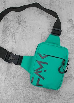 Маленькая нагрудная сумка (слинг) для для мужчин и женщин famk scb мятная