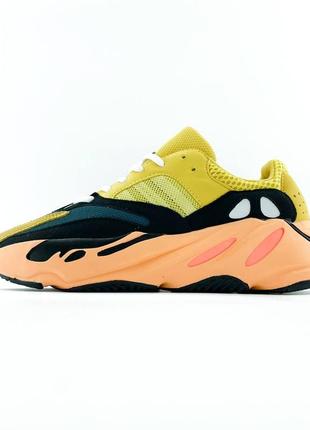 Женские кроссовки желтые с оранжевым в стиле adidas yeezy boost 700"sun"9 фото