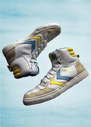 Кожаные кроссовки hummel оригинальные высокие белые
