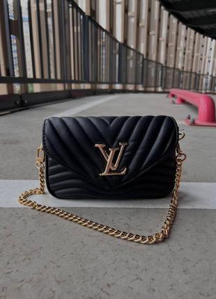 Louis vuitton wave multi pochette black/gold