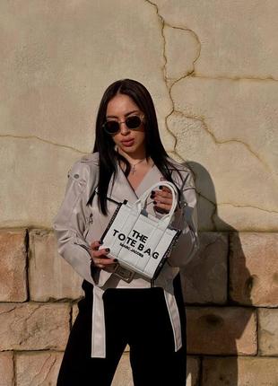 Marc jacobs mini tote bag white/black6 фото