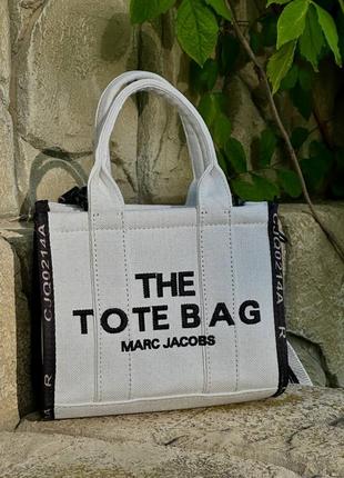 Marc jacobs mini tote bag white/black1 фото