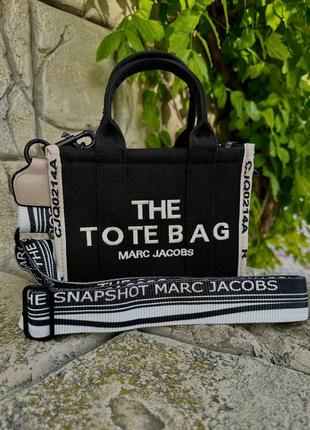 Marc jacobs mini tote bag black/white1 фото