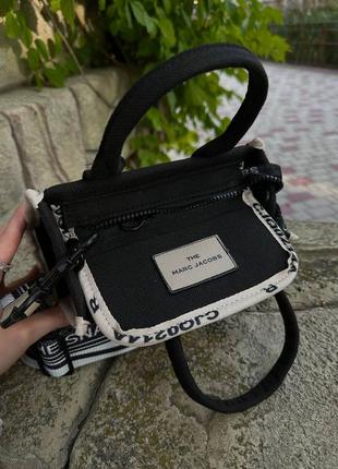 Marc jacobs mini tote bag black/white6 фото